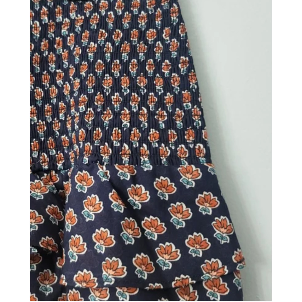 Chelsea & Violet Foulard Stamp Print Smocked Yoke Tiered Ruffle Mini Skirt | XL - Picture 5 of 11